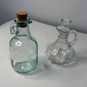 Elegant Glass Decanter Set with Cork Stopper